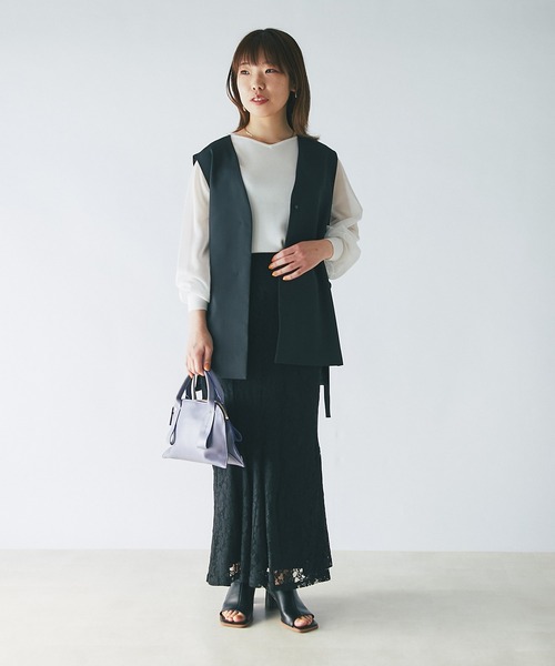 un dix cors（アンディコール）の「スタイルアップ　レースマーメードスカート（スカート・レディース・ブラック/グリーン/アッシュグレー/オレンジ・FREE）」の13枚目の写真