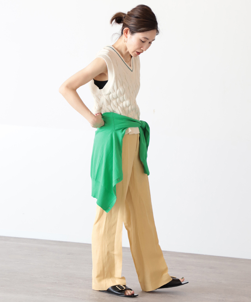 リネンアセテートパンツ◆
