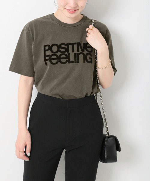 MIXTA(ミクスタ)の「《別注》【MIXTA/ミクスタ】POSITIVE FEELING S/S T-SHIR:Tシャツ(Tシャツ/カットソー・レディース・ブラック/ナチュラル・M)」の9枚目の写真