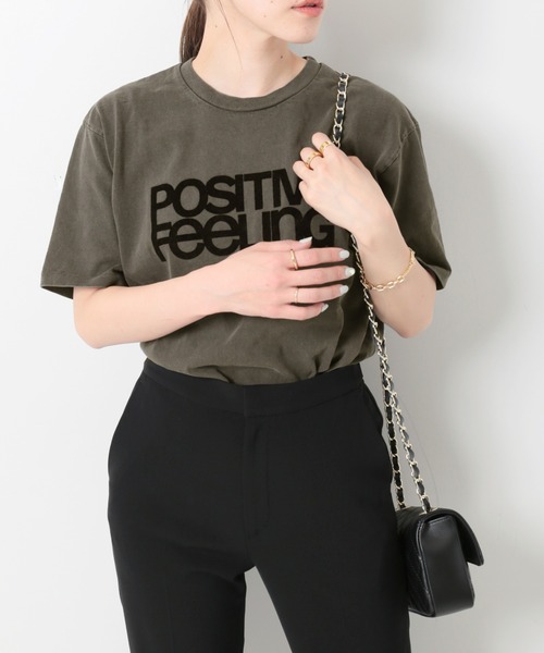 MIXTA(ミクスタ)の「《別注》【MIXTA/ミクスタ】POSITIVE FEELING S/S T-SHIR:Tシャツ(Tシャツ/カットソー・レディース・ブラック/ナチュラル・M)」の12枚目の写真