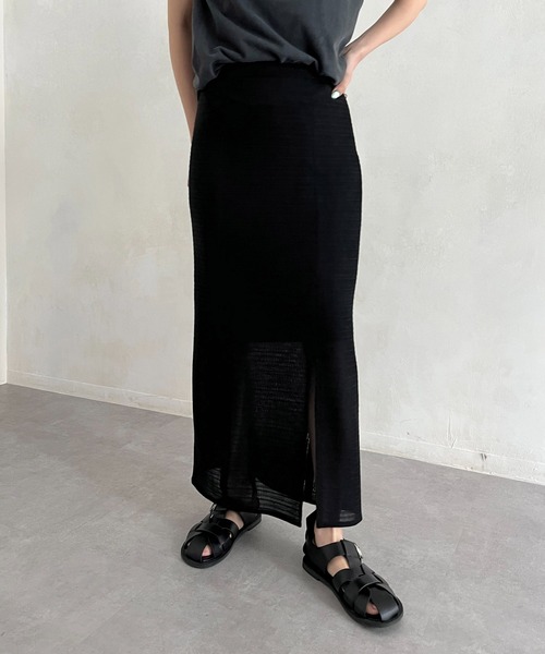 CAPRICIEUX LE'MAGE（カプリシューレマージュ）の「メッシュレースIラインスカート（スカート・レディース・ブラック/グレー・FREE）」の5枚目の写真