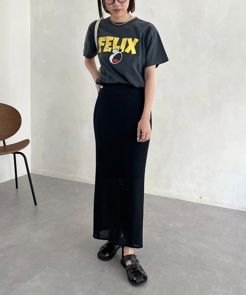 CAPRICIEUX LE'MAGE（カプリシューレマージュ）の「メッシュレースIラインスカート（スカート・レディース・ブラック/グレー・FREE）」の8枚目の写真