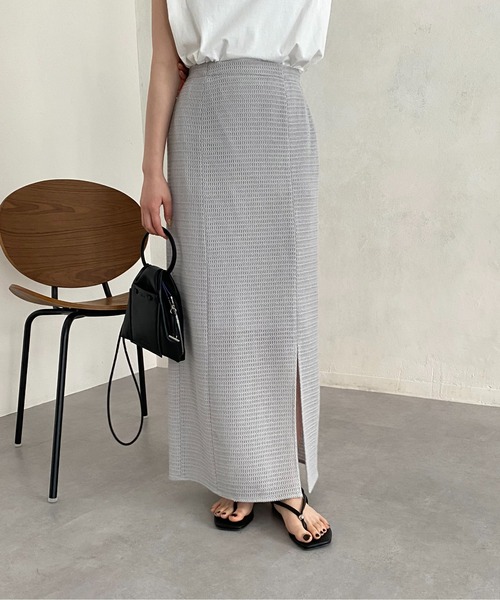 CAPRICIEUX LE'MAGE（カプリシューレマージュ）の「メッシュレースIラインスカート（スカート・レディース・ブラック/グレー・FREE）」の14枚目の写真