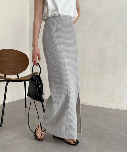CAPRICIEUX LE'MAGE（カプリシューレマージュ）の「メッシュレースIラインスカート（スカート・レディース・ブラック/グレー・FREE）」の17枚目の写真