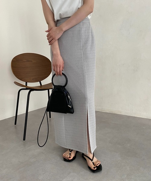 CAPRICIEUX LE'MAGE（カプリシューレマージュ）の「メッシュレースIラインスカート（スカート・レディース・ブラック/グレー・FREE）」の18枚目の写真