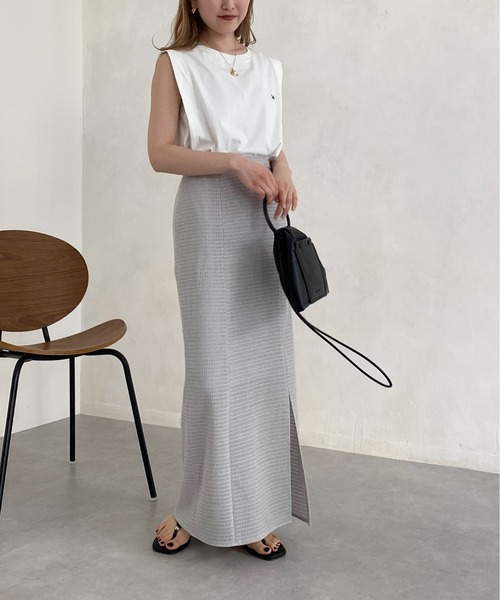 CAPRICIEUX LE'MAGE（カプリシューレマージュ）の「メッシュレースIラインスカート（スカート・レディース・ブラック/グレー・FREE）」の19枚目の写真