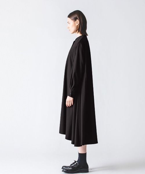 Mizuiro Ind Ind シャツワンピース T Rスタンドカラーフレアシャツワンピース シャツワンピース Mizuiroind ミズイロインド のシャツワンピース Mizuiro Mizuiroind ミズイロインド のファッション