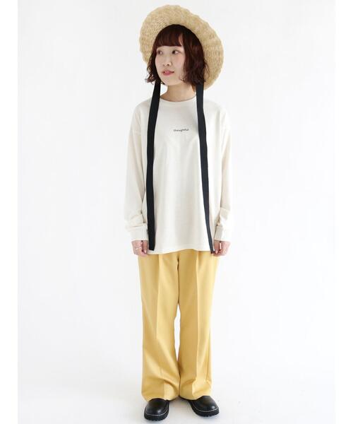 ehka sopo（エヘカソポ）の「ミニロゴプリントロンT（ニット/セーター・レディース・ブラック/オフホワイト/キナリ・ﾌﾘ-）」の10枚目の写真