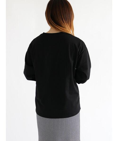 ehka sopo（エヘカソポ）の「ミニロゴプリントロンT（ニット/セーター・レディース・ブラック/オフホワイト/キナリ・ﾌﾘ-）」の12枚目の写真