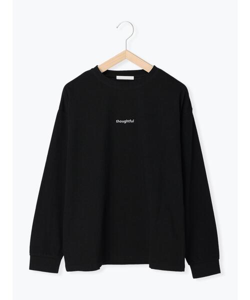 ehka sopo（エヘカソポ）の「ミニロゴプリントロンT（ニット/セーター・レディース・ブラック/オフホワイト/キナリ・ﾌﾘ-）」の14枚目の写真