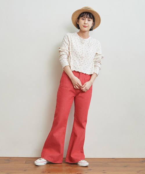 CHILD WOMAN（チャイルドウーマン）の「フライス小花プリント カーディガン（Tシャツ/カットソー・レディース・ブルー/アイボリー・FREE）」の18枚目の写真