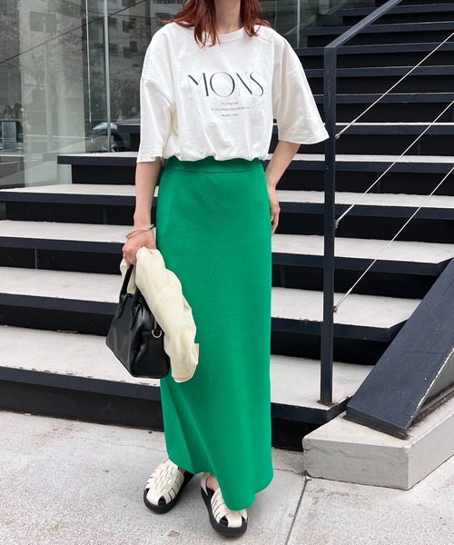 DISCOAT（ディスコート）の「MONSプリントTシャツ（Tシャツ/カットソー・レディース・オフホワイト/グリーン/チャコールグレー・FREE）」の4枚目の写真