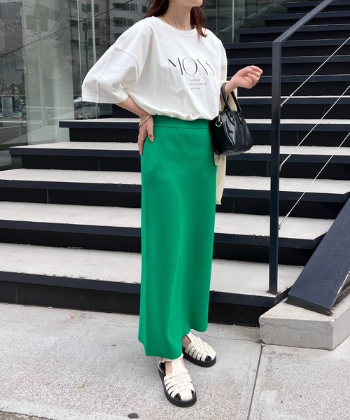 DISCOAT（ディスコート）の「MONSプリントTシャツ（Tシャツ/カットソー・レディース・オフホワイト/グリーン/チャコールグレー・FREE）」の5枚目の写真