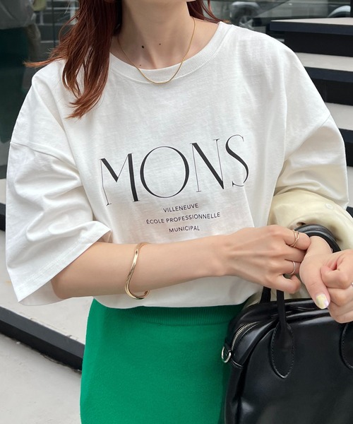 DISCOAT（ディスコート）の「MONSプリントTシャツ（Tシャツ/カットソー・レディース・オフホワイト/グリーン/チャコールグレー・FREE）」の8枚目の写真