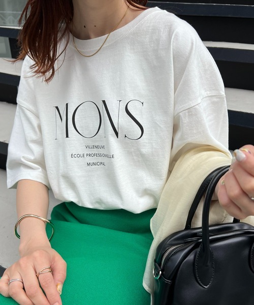 DISCOAT（ディスコート）の「MONSプリントTシャツ（Tシャツ/カットソー・レディース・オフホワイト/グリーン/チャコールグレー・FREE）」の10枚目の写真