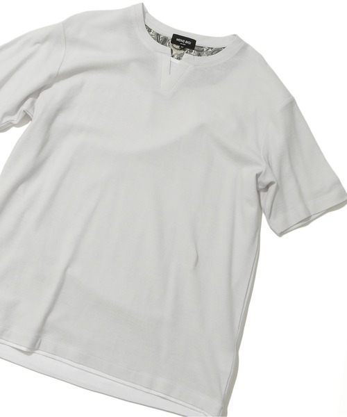 MEN'S BIGI(メンズビギ)の「ハニカムTシャツ(Tシャツ/カットソー・メンズ・ネイビー/グレー/ブラック・03/02/01)」の1枚目の写真