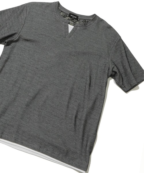 MEN'S BIGI(メンズビギ)の「ハニカムTシャツ(Tシャツ/カットソー・メンズ・ネイビー/グレー/ブラック・03/02/01)」の2枚目の写真