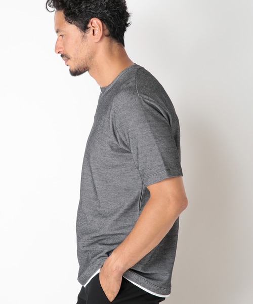 MEN'S BIGI(メンズビギ)の「ハニカムTシャツ(Tシャツ/カットソー・メンズ・ネイビー/グレー/ブラック・03/02/01)」の12枚目の写真