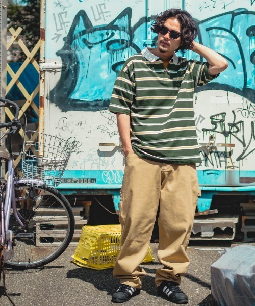 improves（インプローブス）の「レトロ ボーダー ルーズシルエット 半袖ポロシャツ（ポロシャツ・メンズ・B/A/D/E/C・LARGE/X-LARGE/MEDIUM）」の14枚目の写真