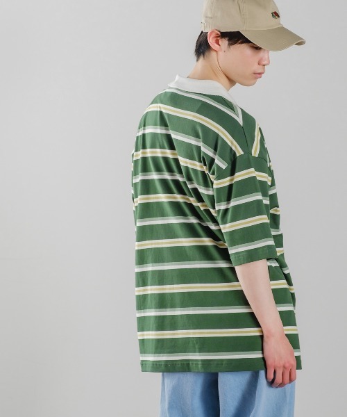 improves（インプローブス）の「レトロ ボーダー ルーズシルエット 半袖ポロシャツ（ポロシャツ・メンズ・B/A/D/E/C・LARGE/X-LARGE/MEDIUM）」の20枚目の写真