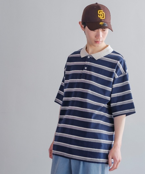 improves（インプローブス）の「レトロ ボーダー ルーズシルエット 半袖ポロシャツ（ポロシャツ・メンズ・B/A/D/E/C・LARGE/X-LARGE/MEDIUM）」の8枚目の写真