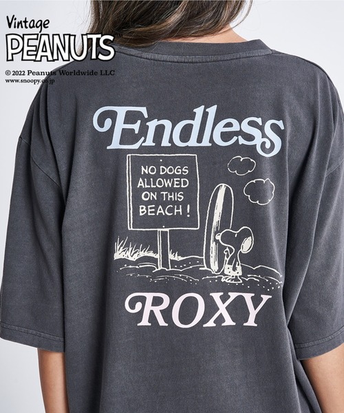 Vintage PEANUTS（ビンテージピーナッツ）の「PEANUTS TEE/ロキシースヌーピーコラボ半袖バックプリントTシャツ（Tシャツ/カットソー・レディース・パープル/ブラック/ナチュラル・SMALL/MEDIUM/LARGE）」の6枚目の写真