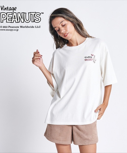Vintage PEANUTS（ビンテージピーナッツ）の「PEANUTS TEE/ロキシースヌーピーコラボ半袖バックプリントTシャツ（Tシャツ/カットソー・レディース・パープル/ブラック/ナチュラル・SMALL/MEDIUM/LARGE）」の7枚目の写真