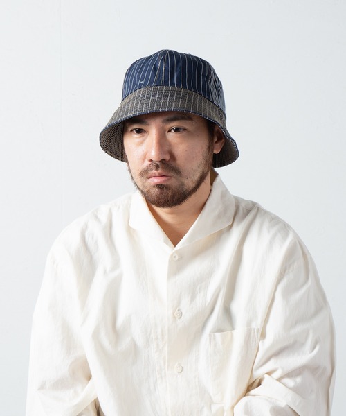 Retter（レッター）の「Hickory Hat / ヒッコリーハット（ハット・メンズ・アイボリー/ネイビー・LARGE）」の4枚目の写真