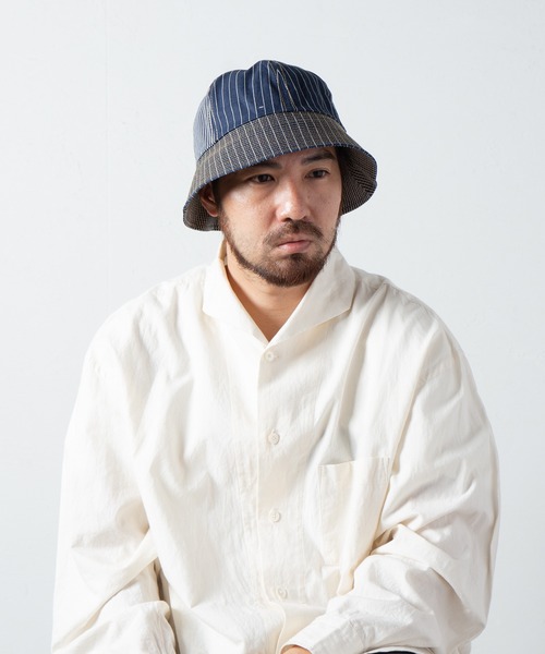 Retter（レッター）の「Hickory Hat / ヒッコリーハット（ハット・メンズ・アイボリー/ネイビー・LARGE）」の3枚目の写真