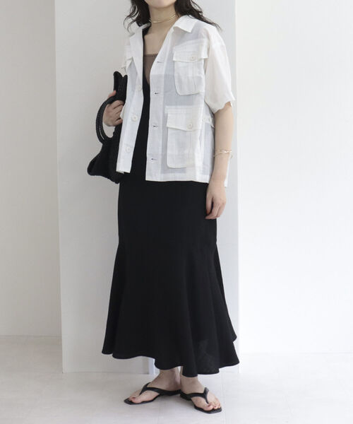 fredy repit（フレディレピ）の「ミリタリー半袖シャツブルゾン（シャツ/ブラウス・レディース・オフホワイト/ホワイト系その他2/ブラック/カーキ・38）」の13枚目の写真