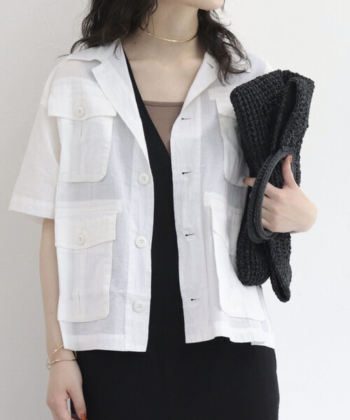 fredy repit（フレディレピ）の「ミリタリー半袖シャツブルゾン（シャツ/ブラウス・レディース・オフホワイト/ホワイト系その他2/ブラック/カーキ・38）」の18枚目の写真