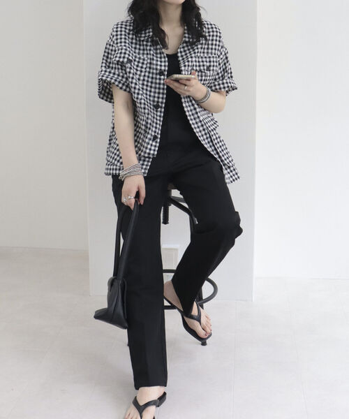fredy repit（フレディレピ）の「ミリタリー半袖シャツブルゾン（シャツ/ブラウス・レディース・オフホワイト/ホワイト系その他2/ブラック/カーキ・38）」の6枚目の写真