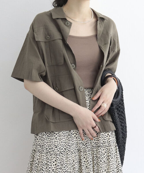 fredy repit（フレディレピ）の「ミリタリー半袖シャツブルゾン（シャツ/ブラウス・レディース・オフホワイト/ホワイト系その他2/ブラック/カーキ・38）」の21枚目の写真