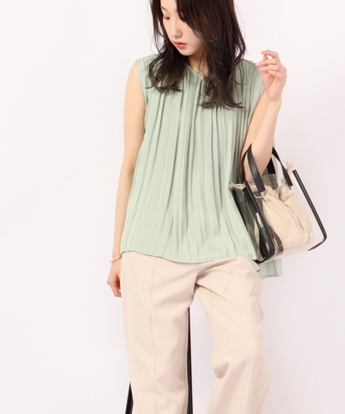 Anna Nicola(アンナニコラ)の「Anna Nicola プリーツ フレンチスリーブ ブラウス(シャツ/ブラウス・レディース・ベージュ/ネイビー/ピンク/ライトグリーン・38)」の17枚目の写真