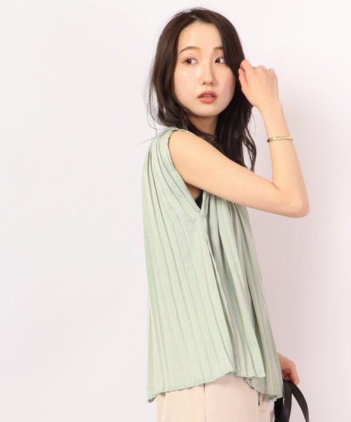 Anna Nicola(アンナニコラ)の「Anna Nicola プリーツ フレンチスリーブ ブラウス(シャツ/ブラウス・レディース・ベージュ/ネイビー/ピンク/ライトグリーン・38)」の19枚目の写真