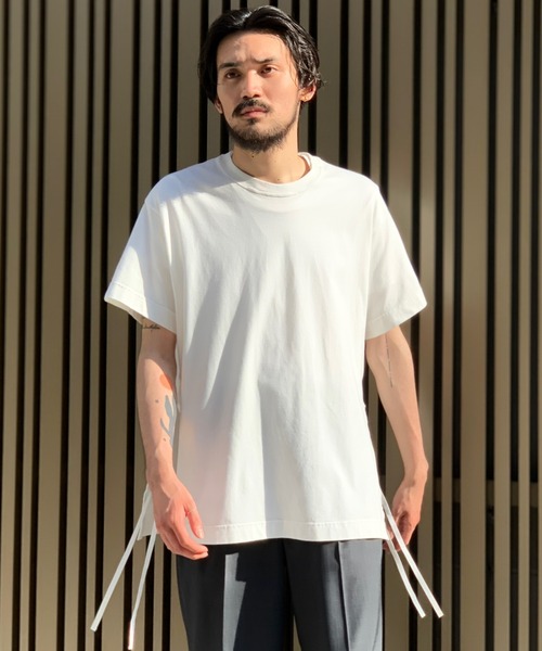Toironier（トワロニエ）の「Toironier/トワロニエ/Slit Ｔ-shirt/スリットティーシャツ（Tシャツ/カットソー・メンズ・ホワイト/ブラック/グリーン/チャコール・FREE）」の2枚目の写真