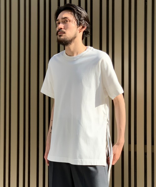 Toironier（トワロニエ）の「Toironier/トワロニエ/Slit Ｔ-shirt/スリットティーシャツ（Tシャツ/カットソー・メンズ・ホワイト/ブラック/グリーン/チャコール・FREE）」の6枚目の写真