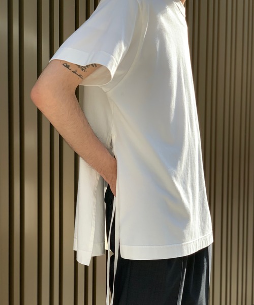 Toironier（トワロニエ）の「Toironier/トワロニエ/Slit Ｔ-shirt/スリットティーシャツ（Tシャツ/カットソー・メンズ・ホワイト/ブラック/グリーン/チャコール・FREE）」の7枚目の写真