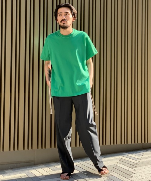 Toironier（トワロニエ）の「Toironier/トワロニエ/Slit Ｔ-shirt/スリットティーシャツ（Tシャツ/カットソー・メンズ・ホワイト/ブラック/グリーン/チャコール・FREE）」の9枚目の写真