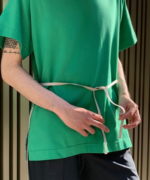 Toironier（トワロニエ）の「Toironier/トワロニエ/Slit Ｔ-shirt/スリットティーシャツ（Tシャツ/カットソー・メンズ・ホワイト/ブラック/グリーン/チャコール・FREE）」の12枚目の写真