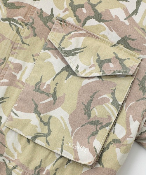 X-girl（エックスガール）の「CAMOUFLAGE JACKET（ミリタリージャケット・レディース・ベージュ/カーキ・S/M）」の7枚目の写真