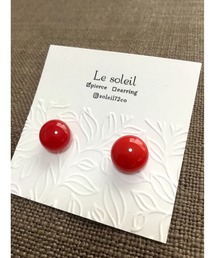 【Le soleil】鮮やか　琉球ガラスピアス(MA)