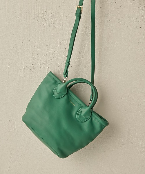 PAPILLONNER（パピヨネ）の「軽量/レザートート/SEAU/Sサイズ/PAPILLONNER/パピヨネ（トートバッグ・レディース・シルバー/グリーン/モカ/ブラック/ピンク・FREE）」の3枚目の写真