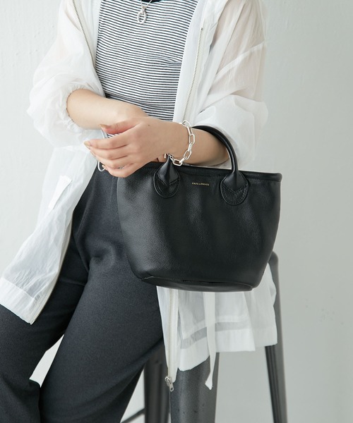 【美品】PAPILLONNER SEAU バケツトートレザーバッグ　黒 美品】PAPILLONNER SEAU バケツトートレザーバッグ 黒 - メルカリ