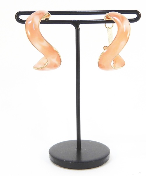 The Rule(ザルール)の「The Rule ザルール:Riviera hoop pierced earring:マーブル フープピアス(ピアス(両耳用)・レディース・ライトブルー/ベージュ/グレー/ピンク・FREE)」の12枚目の写真