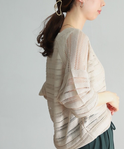 URBAN RESEARCH DOORS（アーバンリサーチドアーズ）の「透かし柄カーディガン（カーディガン/ボレロ・レディース・ブラック/ベージュ・MEDIUM）」の9枚目の写真