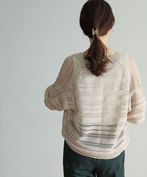 URBAN RESEARCH DOORS（アーバンリサーチドアーズ）の「透かし柄カーディガン（カーディガン/ボレロ・レディース・ブラック/ベージュ・MEDIUM）」の21枚目の写真