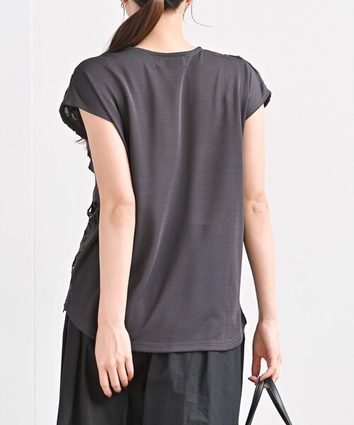rps（アールピーエス）の「フラワーレースカットプルオーバー（Tシャツ/カットソー・レディース・チャコールグレー/ブラック/オフホワイト/ライトベージュ・M）」の19枚目の写真