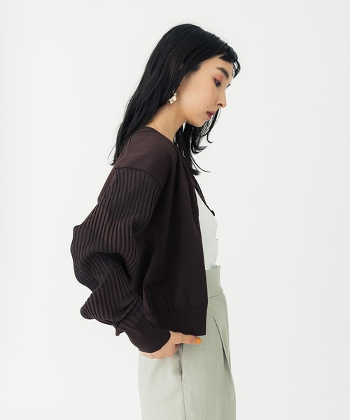 UNITED TOKYO（ユナイテッドトウキョウ）の「ウェーブデザインカーディガン（カーディガン/ボレロ・レディース・ブラック/ブラウン・FREE）」の7枚目の写真
