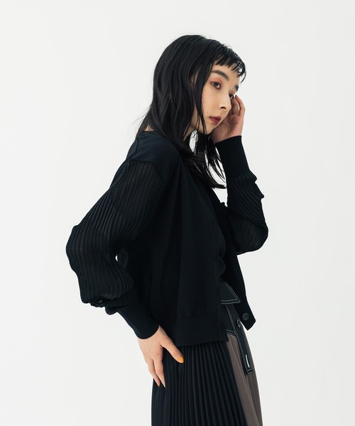 UNITED TOKYO（ユナイテッドトウキョウ）の「ウェーブデザインカーディガン（カーディガン/ボレロ・レディース・ブラック/ブラウン・FREE）」の12枚目の写真